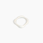 Dinosaur Designs Petal Bangle in Chalk Swirl — handmade marbled cream resin bangle with slim undulating organic form