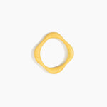 Dinosaur Designs Petal Bangle in Pollen — handmade marbled yellow resin bangle with slim undulating organic form
