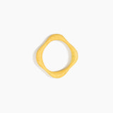 Dinosaur Designs Petal Bangle in Pollen — handmade marbled yellow resin bangle with slim undulating organic form