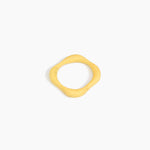 Dinosaur Designs Petal Bangle in Pollen — handmade marbled yellow resin bangle with slim undulating organic form