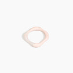 Dinosaur Designs Petal Bangle in Rose Swirl — handmade marbled dusty pink resin bangle with slim undulating organic form