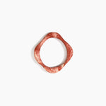 Dinosaur Designs Petal Bangle in Rust — handmade marbled brown-red and cream resin bangle with slim undulating organic form