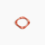 Dinosaur Designs Petal Bangle in Rust — handmade marbled brown-red and cream resin bangle with slim undulating organic form