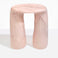 Dinosaur Designs Rock Tower Table in Rose Swirl — handcrafted marbled pink resin side table with oval top and chunky rounded legs