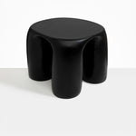 Dinosaur Designs 4-Leg Rock Tower Table in Black — handcrafted black resin side table with square top and four chunky rounded legs