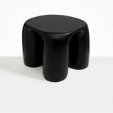Dinosaur Designs 4-Leg Rock Tower Table in Black — handcrafted black resin side table with square top and four chunky rounded legs