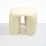 Dinosaur Designs 4-Leg Rock Tower Table in Cream — handcrafted cream resin side table with square top and four chunky rounded legs
