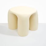 Dinosaur Designs 4-Leg Rock Tower Table in Cream — handcrafted cream resin side table with square top and four chunky rounded legs