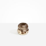 Dinosaur Designs Medium Beehive Vase in Cappuccino — handcrafted marbled brown and cream resin vase with stacked bubble silhouette and wide opening..