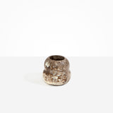 Dinosaur Designs Medium Beehive Vase in Cappuccino — handcrafted marbled brown and cream resin vase with stacked bubble silhouette and wide opening..