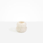 Dinosaur Designs Medium Beehive Vase in Chalk Swirl — handcrafted marbled off-white and clear resin vase with stacked bubble silhouette and wide opening..