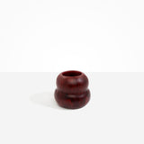 Dinosaur Designs Medium Beehive Vase in Crimson — handcrafted marbled scarlet red resin vase with stacked bubble silhouette and wide opening..