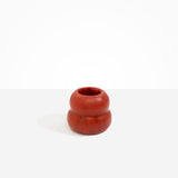 Dinosaur Designs Medium Beehive Vase in Lava — handcrafted marbled terracotta red resin vase with stacked bubble silhouette and wide opening..