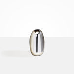 Dinosaur Designs Medium Metal Pebble Vase in Silver-Plated Brass Material..