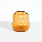 Dinosaur Designs Large Glass Beehive Vase in Amber — handblown amber yellow glass vase with stacked round silhouette and wide open rim