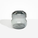 Dinosaur Designs Large Glass Beehive Vase in Clear Black — handblown transparent black glass vase with stacked round silhouette and wide open rim