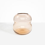 Dinosaur Designs Large Glass Beehive Vase in Clear Brown — handblown light brown glass vase with stacked round silhouette and wide open rim