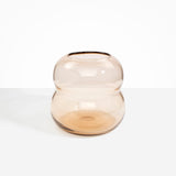 Dinosaur Designs Large Glass Beehive Vase in Clear Brown — handblown light brown glass vase with stacked round silhouette and wide open rim