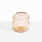 Dinosaur Designs Large Glass Beehive Vase in Clear Brown — handblown light brown glass vase with stacked round silhouette and wide open rim