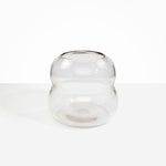 Dinosaur Designs Large Glass Beehive Vase in Clear — handblown transparent glass vase with stacked round silhouette and wide open rim