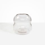 Dinosaur Designs Large Glass Beehive Vase in Clear — handblown transparent glass vase with stacked round silhouette and wide open rim