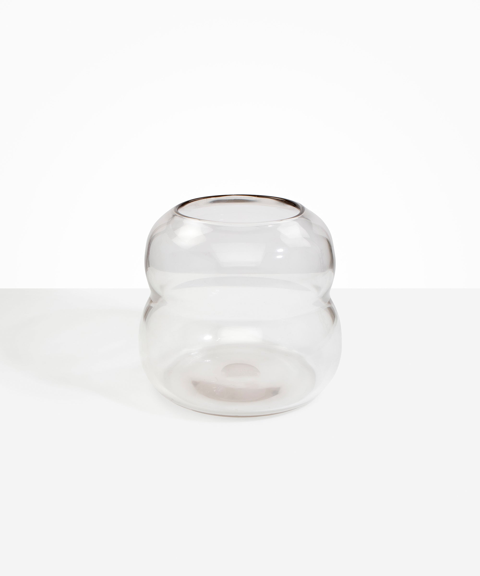 Dinosaur Designs Large Glass Beehive Vase in Clear — handblown transparent glass vase with stacked round silhouette and wide open rim