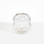 Dinosaur Designs Large Glass Beehive Vase in Clear — handblown transparent glass vase with stacked round silhouette and wide open rim