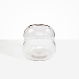 Dinosaur Designs Large Glass Beehive Vase in Clear — handblown transparent glass vase with stacked round silhouette and wide open rim