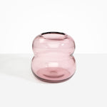 Dinosaur Designs Large Glass Beehive Vase in Pink — handblown pink glass vase with stacked round silhouette and wide open rim