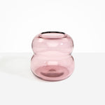 Dinosaur Designs Large Glass Beehive Vase in Pink — handblown pink glass vase with stacked round silhouette and wide open rim