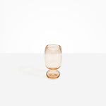 Dinosaur Designs Small Glass Rockpool Vase in Clear Brown — handblown transparent brown glass vase with rounded bulbous body and small spherical pedestal base