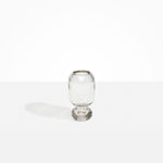 Dinosaur Designs Small Glass Rockpool Vase in Clear — handblown transparent glass vase with rounded bulbous body and small spherical pedestal base
