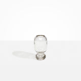 Dinosaur Designs Small Glass Rockpool Vase in Clear — handblown transparent glass vase with rounded bulbous body and small spherical pedestal base