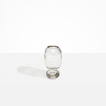 Dinosaur Designs Small Glass Rockpool Vase in Clear — handblown transparent glass vase with rounded bulbous body and small spherical pedestal base