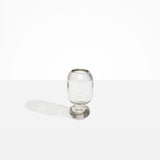 Dinosaur Designs Small Glass Rockpool Vase in Clear — handblown transparent glass vase with rounded bulbous body and small spherical pedestal base