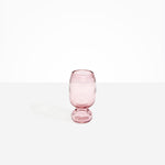 Dinosaur Designs Small Glass Rockpool Vase in Pink — handblown transparent pink glass vase with rounded bulbous body and small spherical pedestal base