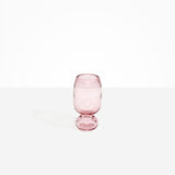 Dinosaur Designs Small Glass Rockpool Vase in Pink — handblown transparent pink glass vase with rounded bulbous body and small spherical pedestal base