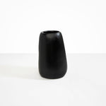 Dinosaur Designs Large Pebble Vase in Black — handcrafted black resin vase with smooth rounded pebble form and narrow opening