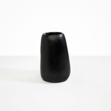 Dinosaur Designs Large Pebble Vase in Black — handcrafted black resin vase with smooth rounded pebble form and narrow opening