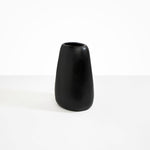 Dinosaur Designs Large Pebble Vase in Black — handcrafted black resin vase with smooth rounded pebble form and narrow opening