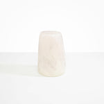 Dinosaur Designs Large Pebble Vase in Chalk Swirl — handcrafted marbled off-white and transparent resin vase with smooth rounded pebble form and narrow opening