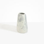 Dinosaur Designs Large Pebble Vase in Cloud — handcrafted marbled cream and grey resin vase with smooth rounded pebble form and narrow opening