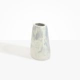 Dinosaur Designs Large Pebble Vase in Cloud — handcrafted marbled cream and grey resin vase with smooth rounded pebble form and narrow opening.