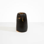Dinosaur Designs Large Pebble Vase in Dark Horn — handcrafted marbled brown, black and pearlescent gold resin vase with smooth rounded pebble form and narrow opening
