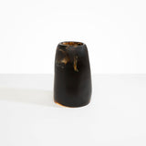 Dinosaur Designs Large Pebble Vase in Dark Horn — handcrafted marbled brown, black and pearlescent gold resin vase with smooth rounded pebble form and narrow opening
