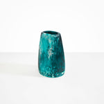 Dinosaur Designs Large Pebble Vase in Lagoon — handcrafted marbled blue, cream and clear resin vase with smooth rounded pebble form and narrow opening