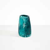 Dinosaur Designs Large Pebble Vase in Lagoon — handcrafted marbled blue, cream and clear resin vase with smooth rounded pebble form and narrow opening