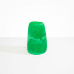 Dinosaur Designs Large Pebble Vase in Leaf — handcrafted marbled green and transparent resin vase with smooth rounded pebble form and narrow opening