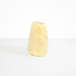 Dinosaur Designs Large Pebble Vase in Lemon — handcrafted marbled yellow and transparent resin vase with smooth rounded pebble form and narrow opening