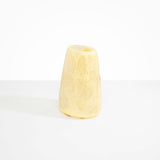 Dinosaur Designs Large Pebble Vase in Lemon — handcrafted marbled yellow and transparent resin vase with smooth rounded pebble form and narrow opening